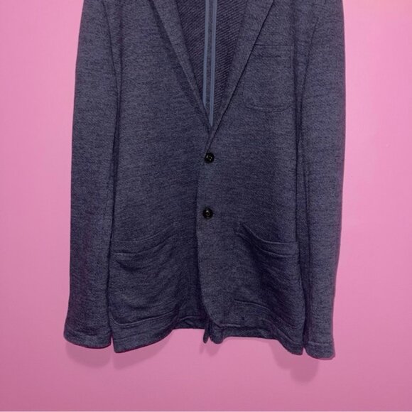 Faherty Blazer Men's Size Large Deep Navy Melange Inlet Knit Jacket Sweater - Picture 6 of 13